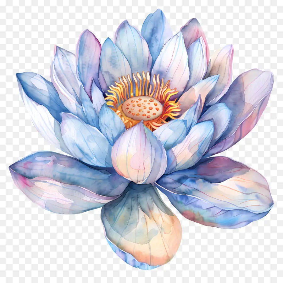 Acuarela De Lotus，Lotus PNG