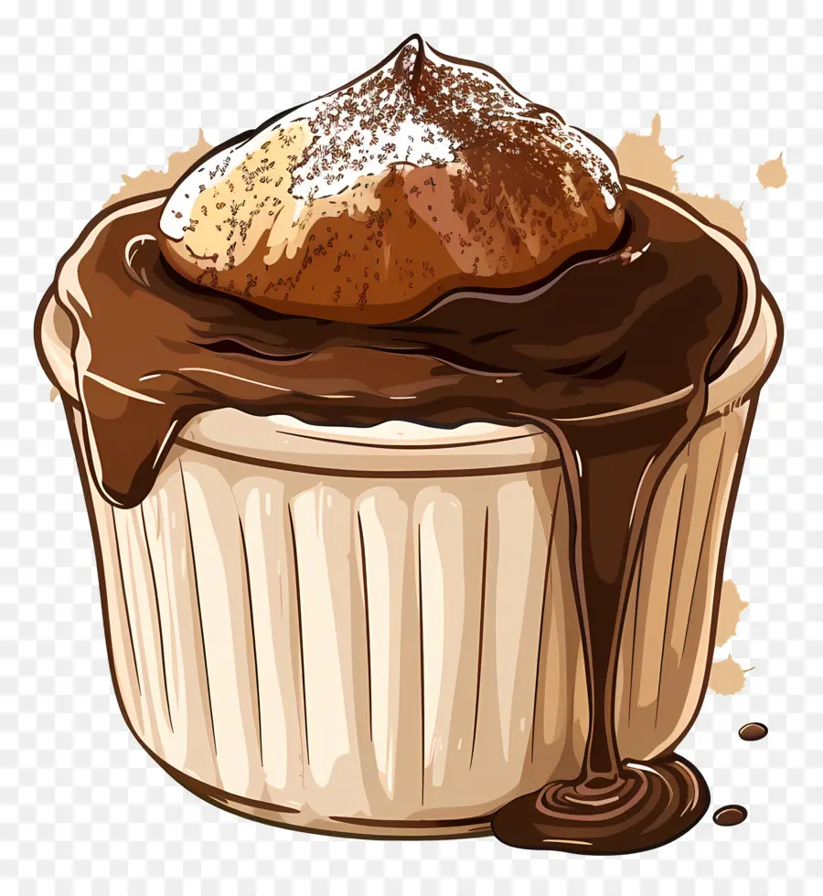 Soufflé De Chocolate Francés，Postre De Chocolate PNG