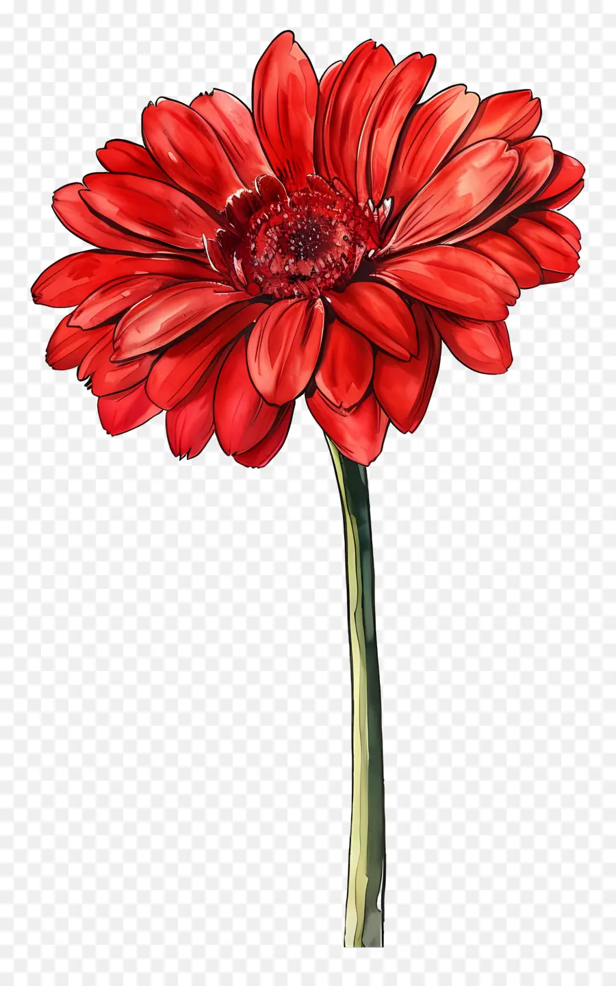 Gerbera Roja，Flor De Naranja PNG