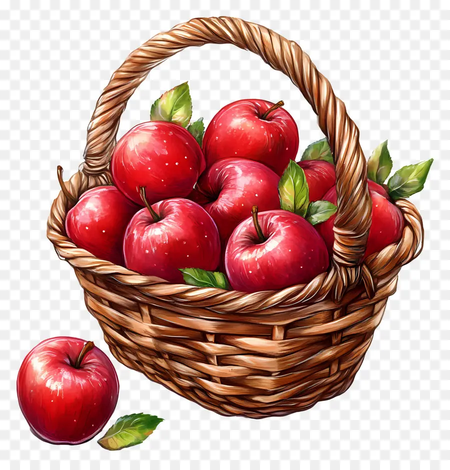 La Manzana De La Cesta，Las Manzanas Rojas PNG