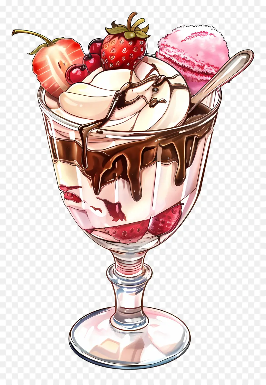 Copa De Helado，De Postre PNG