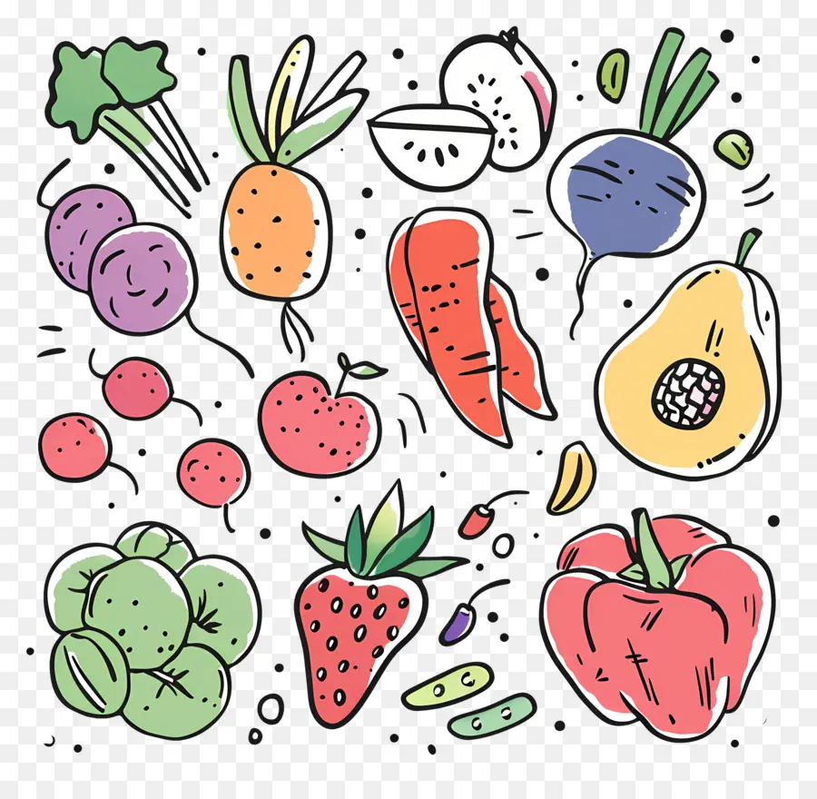 Frutas De Verduras，Vegetales Y Frutas Coloridas PNG