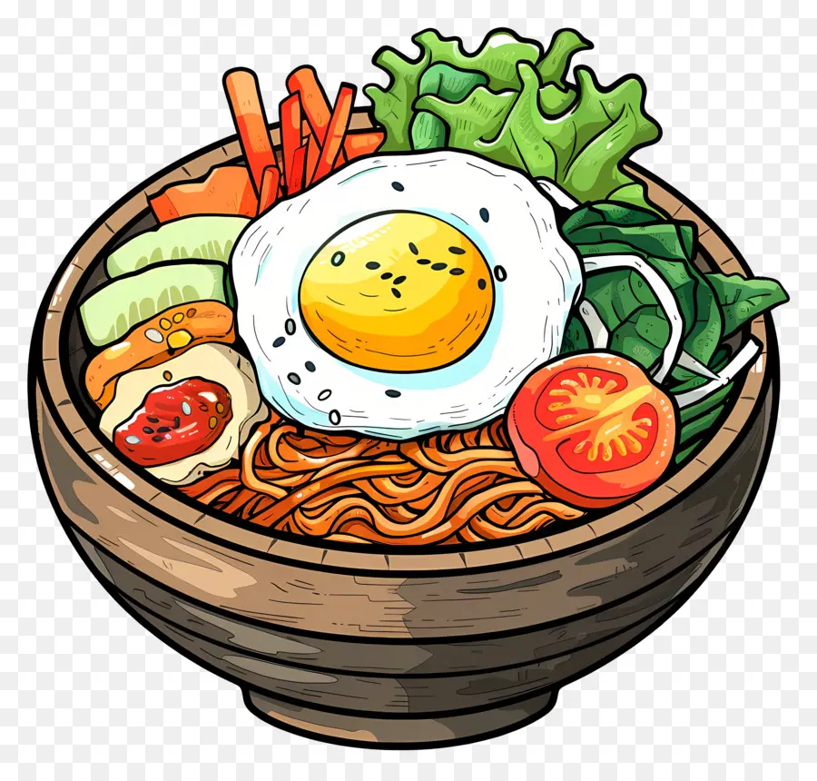 Corea Bibimbap，Tazón De Comida PNG