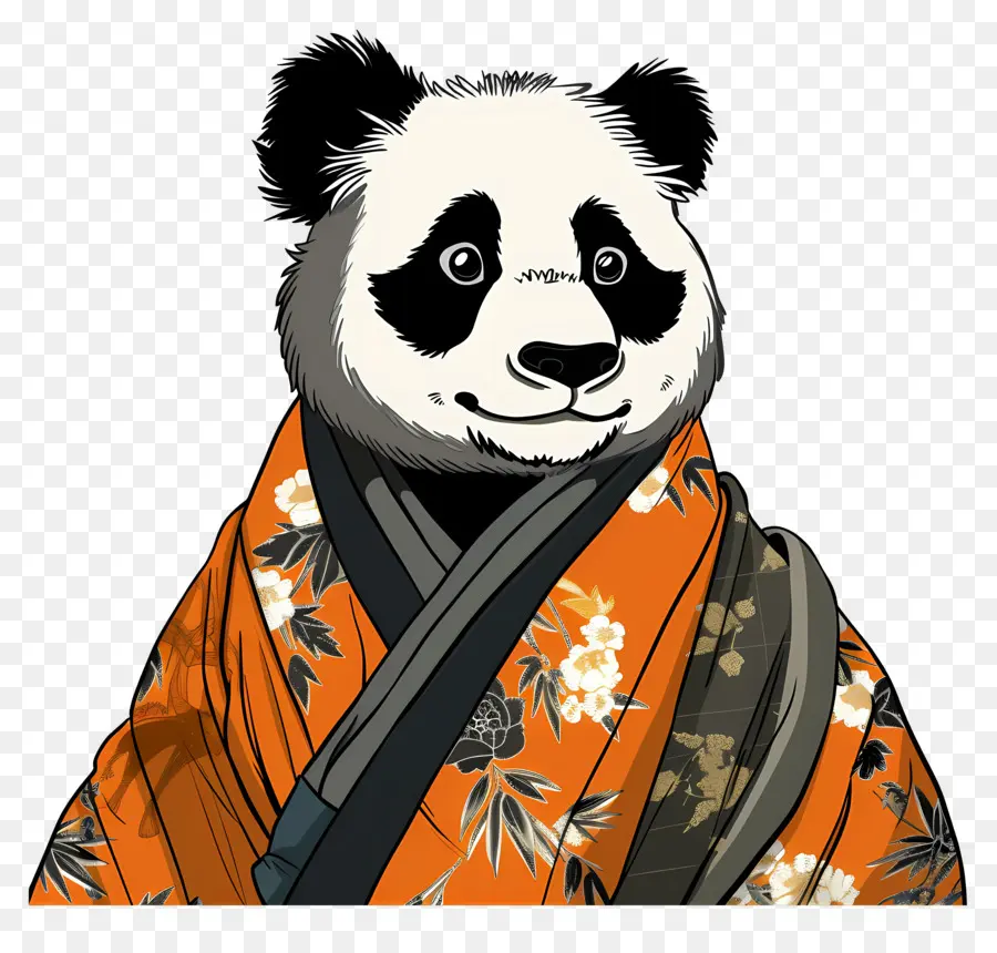 Panda，Panda En Kimono PNG