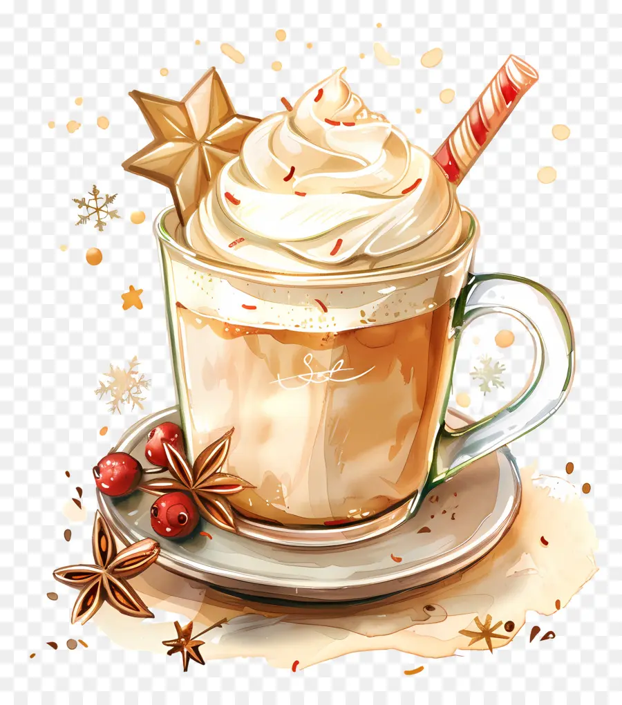 Cremoso De Café，Café Con Leche Con Crema Batida PNG