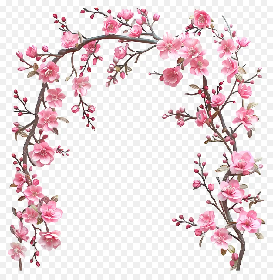 Archway Pink Blossom，Arco De Flores Rosa PNG