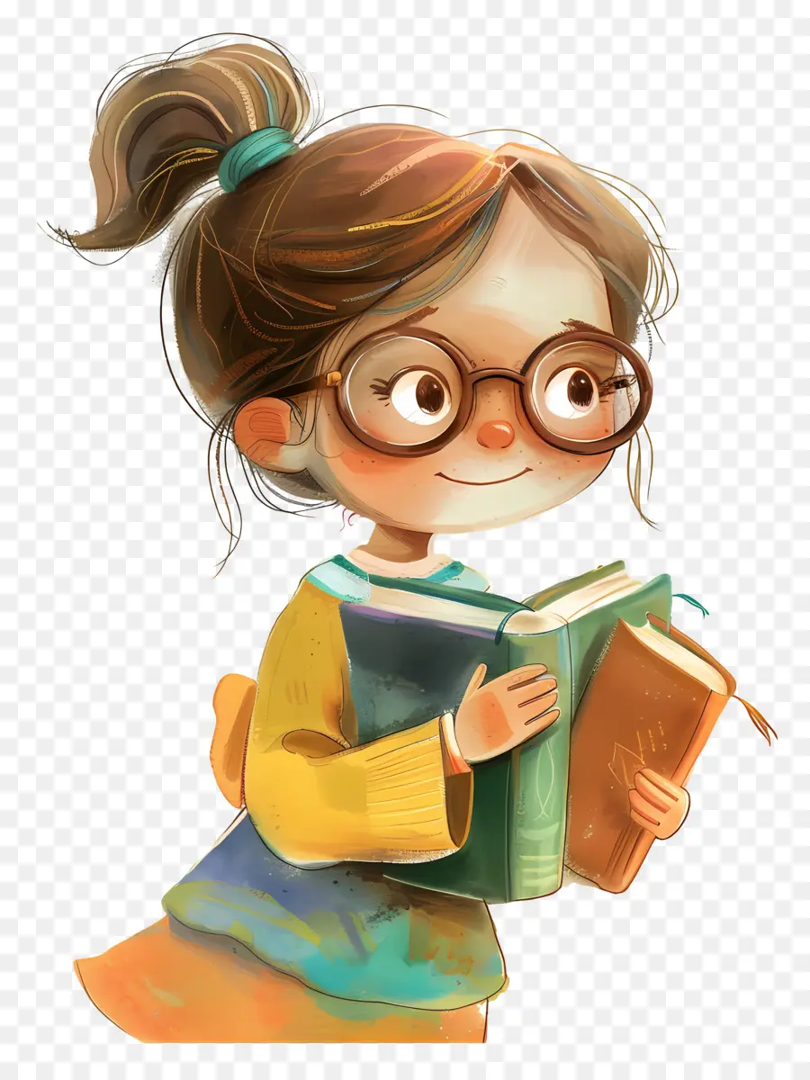 Chica Sosteniendo Libros，Chica Con Libros PNG