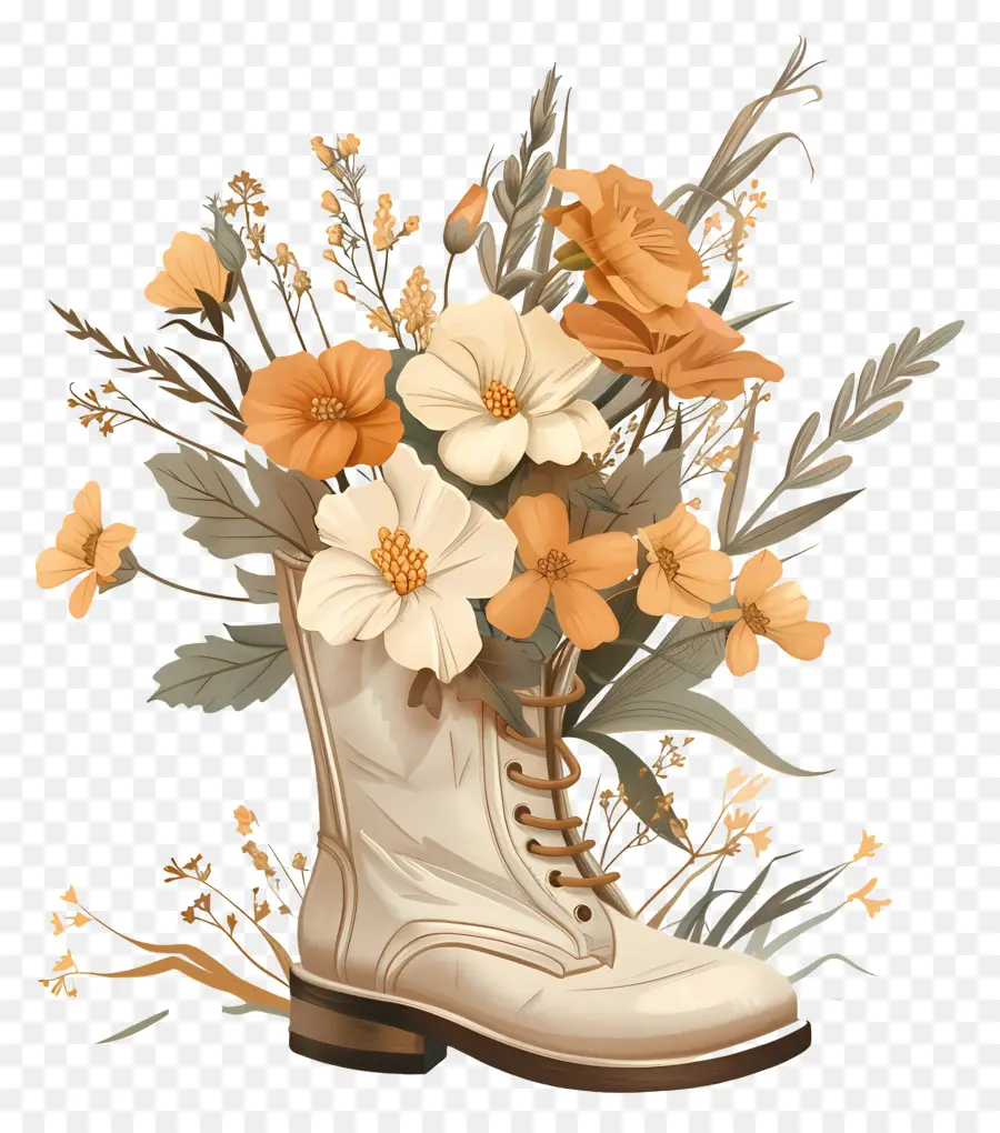 Flores En La Bota，Arrancar Con Flores PNG