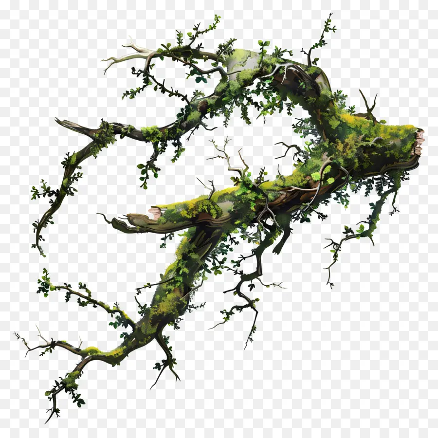 Musgo De Rama De árboles，Rama De árbol PNG