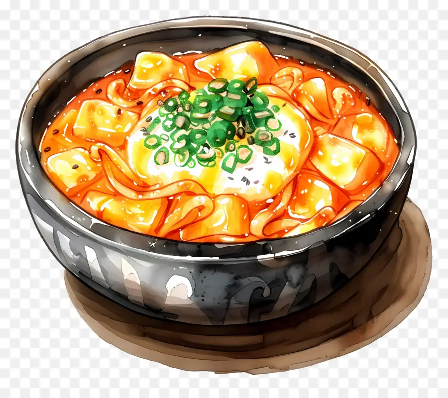 Cheesy Tteokbokki，Tazón De Sopa PNG