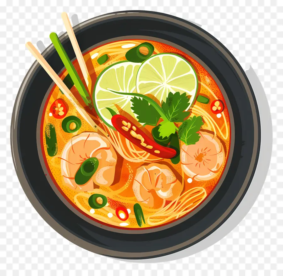 Tom Yum Goong，Sopa De Fideos PNG