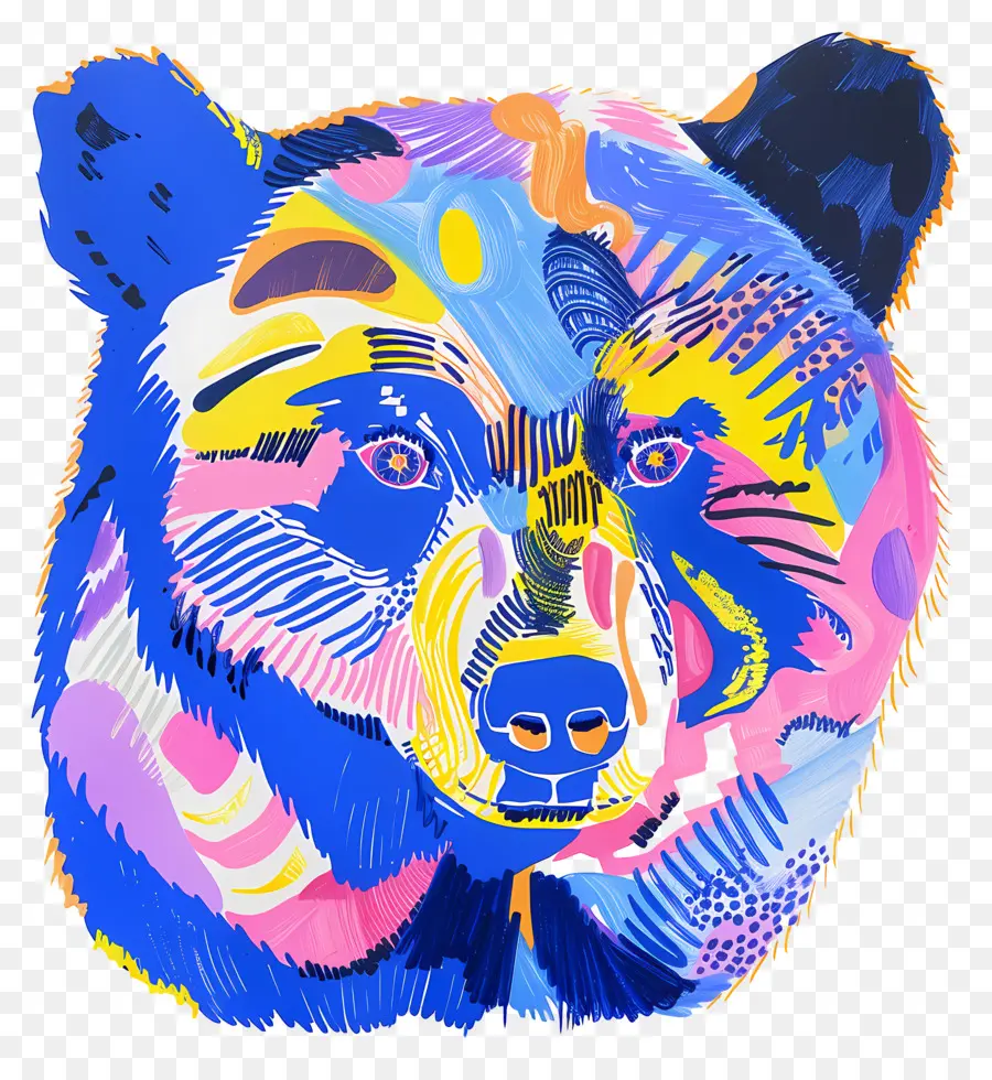 Oso Azul，Oso Colorido PNG