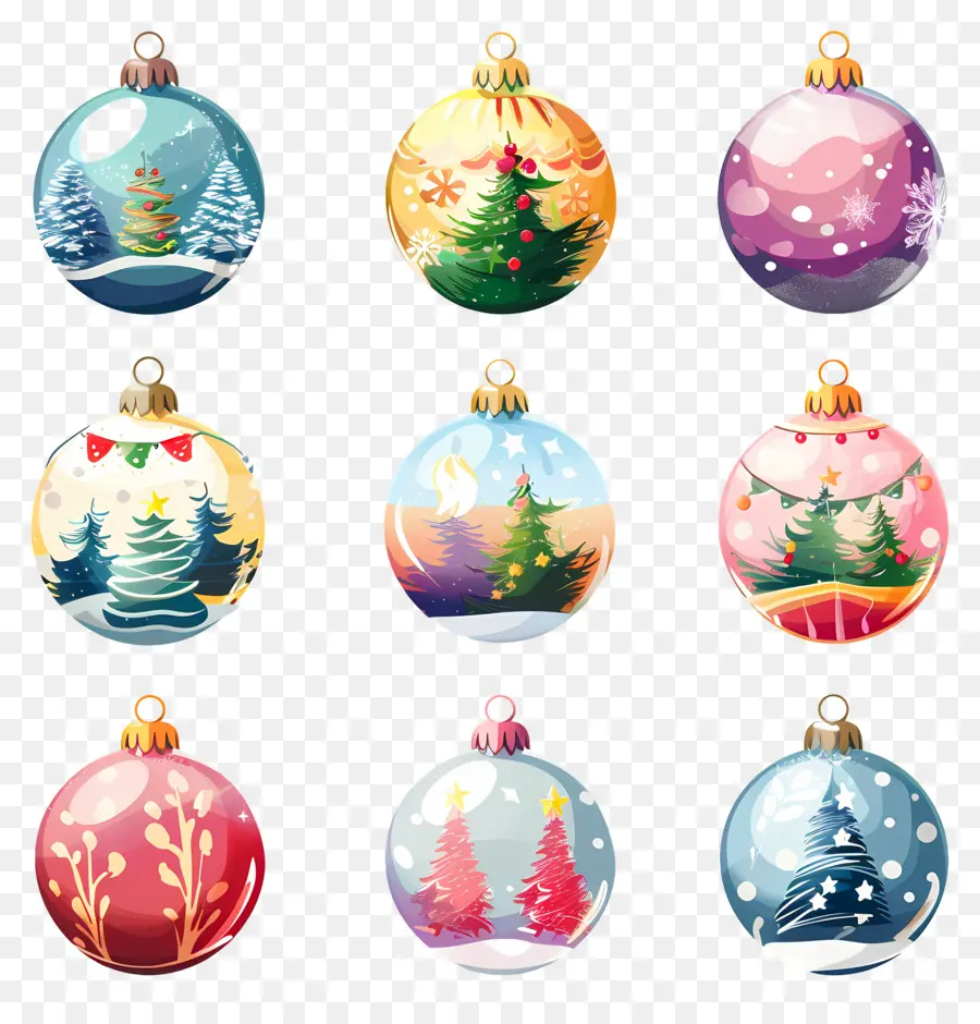 Bolas De Cristal Navideñas，Adornos Navideños PNG