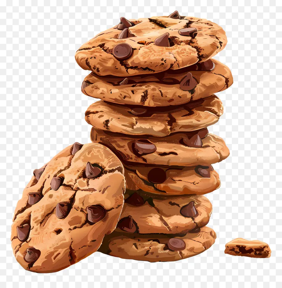 Pila De Galletas，Galletas Con Chispas De Chocolate PNG