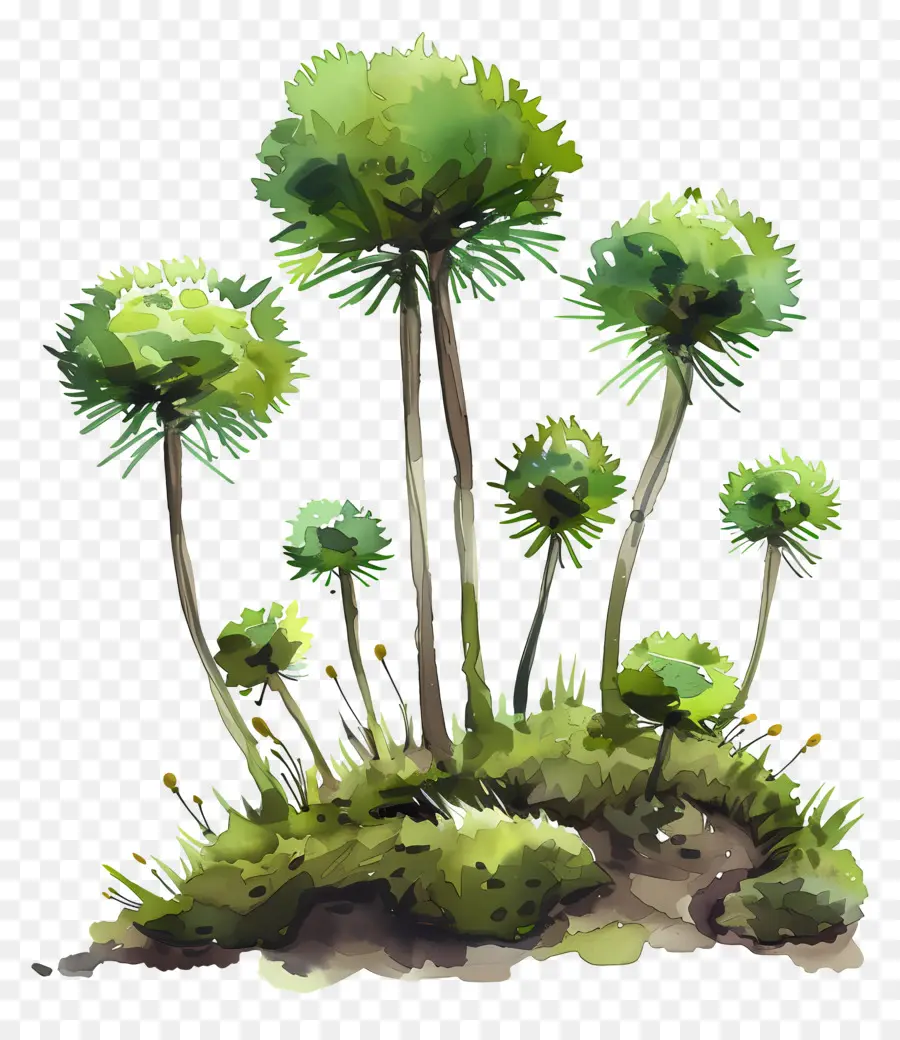 Planta De Musgo，Los árboles Verdes PNG