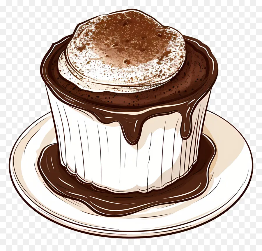 Soufflé De Chocolate Francés，Magdalena De Chocolate PNG