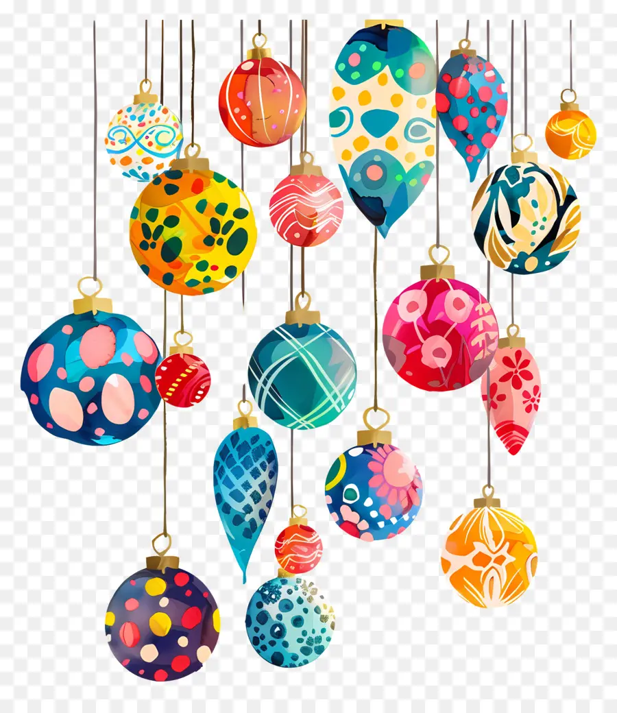 Bolas Coloridas De Navidad，Adornos Coloridos PNG