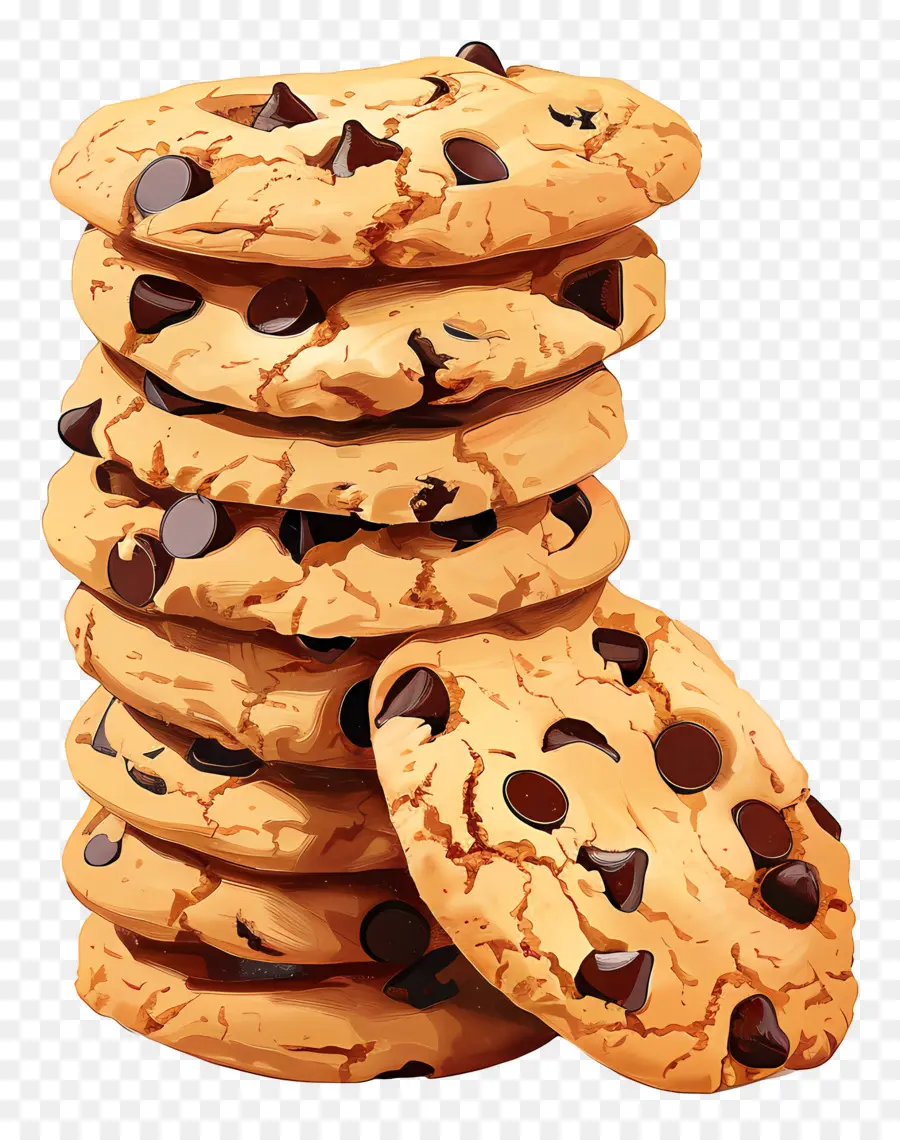 Pila De Galletas，Galletas Con Chispas De Chocolate PNG