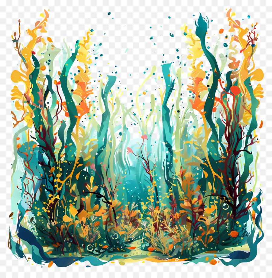 Bosque De Kelp，Escena Submarina PNG