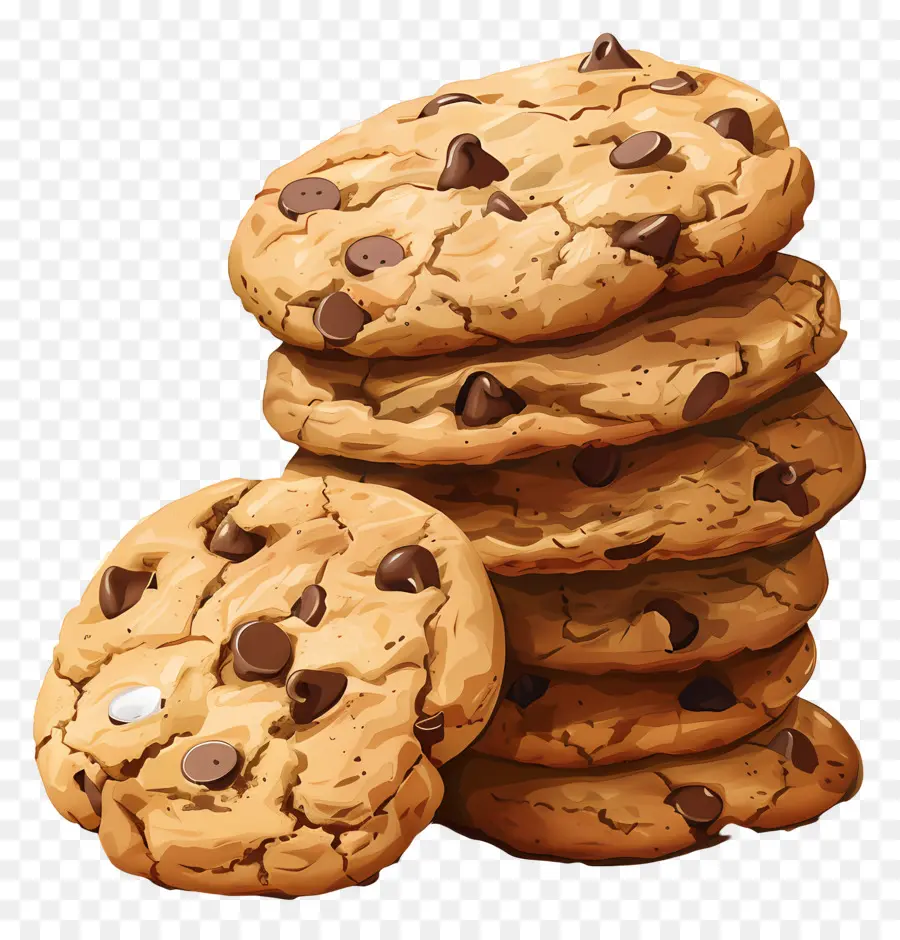 Pila De Galletas，Galletas Con Chispas De Chocolate PNG