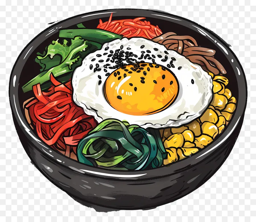 Corea Bibimbap，Tazón De Comida PNG