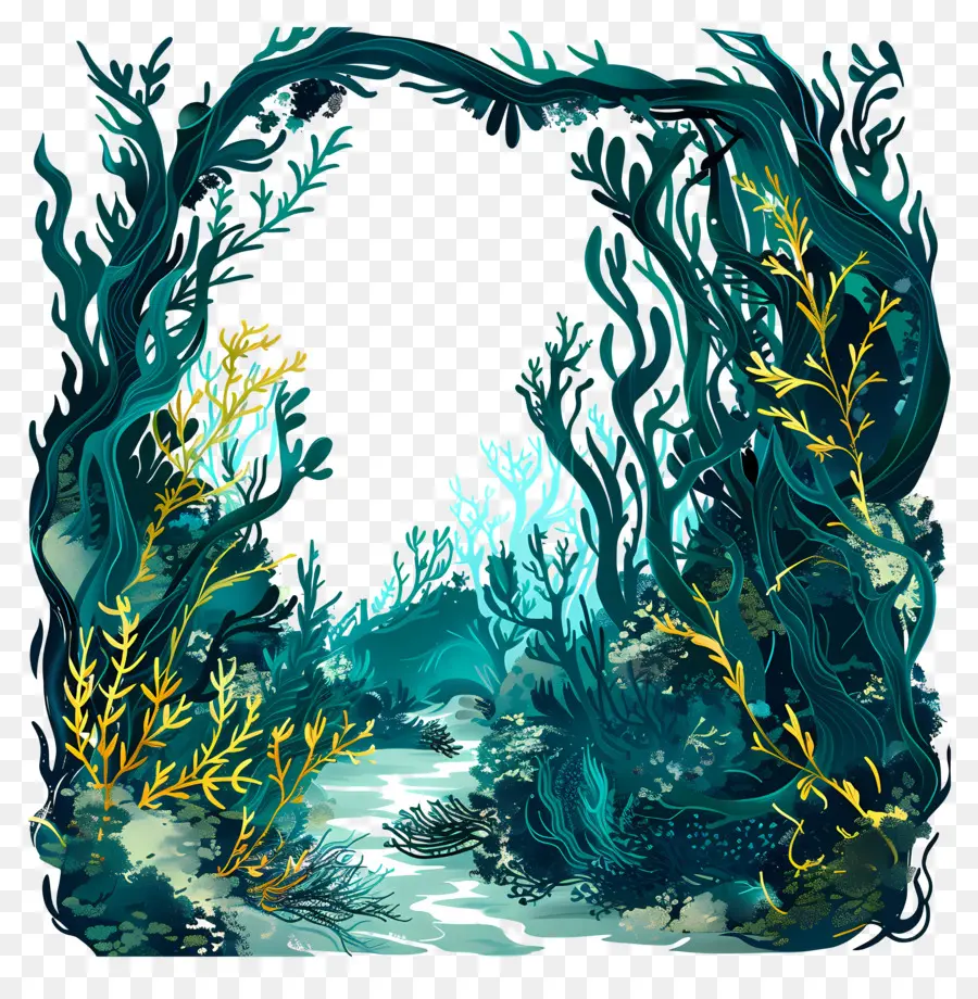 Bosque De Kelp，Escena Submarina PNG