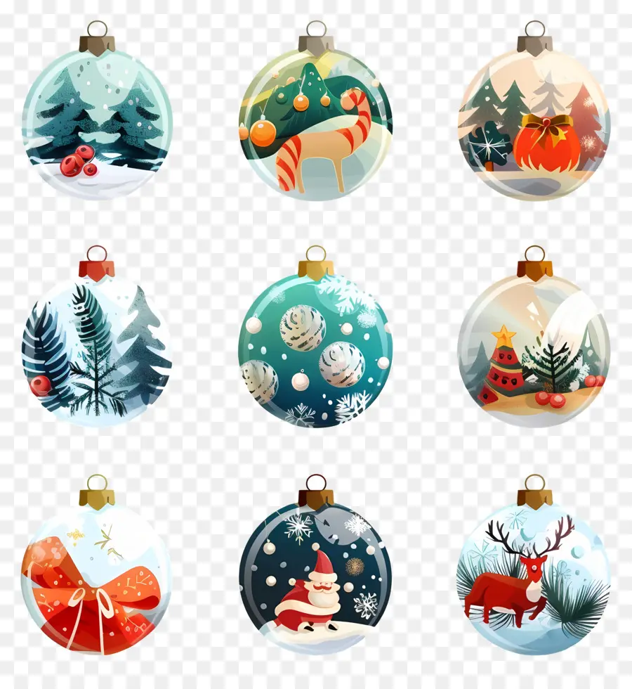 Bolas De Cristal Navideñas，Adornos Navideños PNG