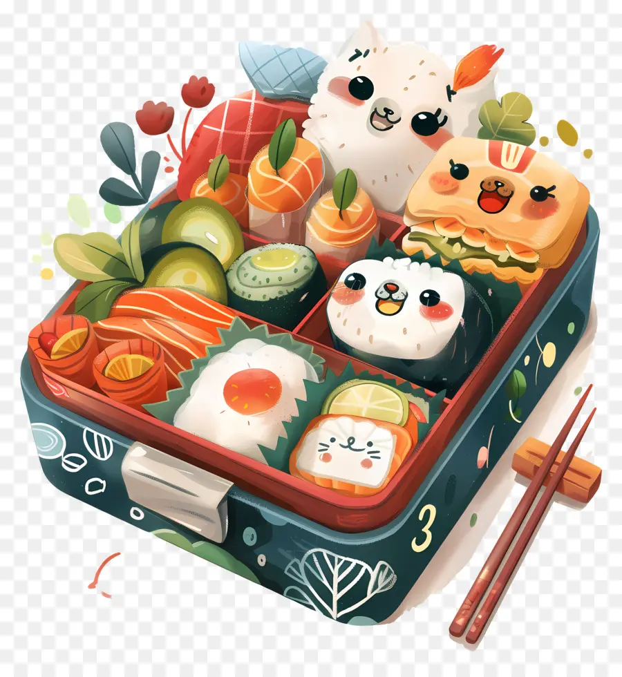 Caja Bento，Sushi PNG