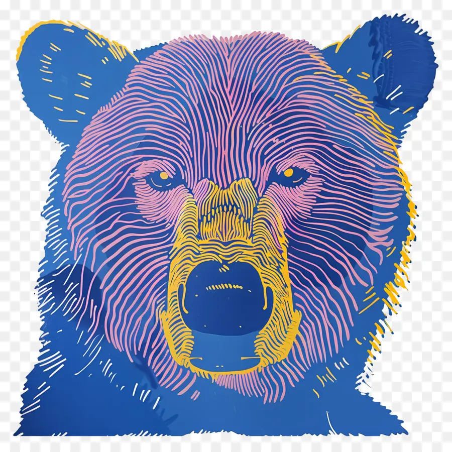 Oso Azul，Oso Colorido PNG