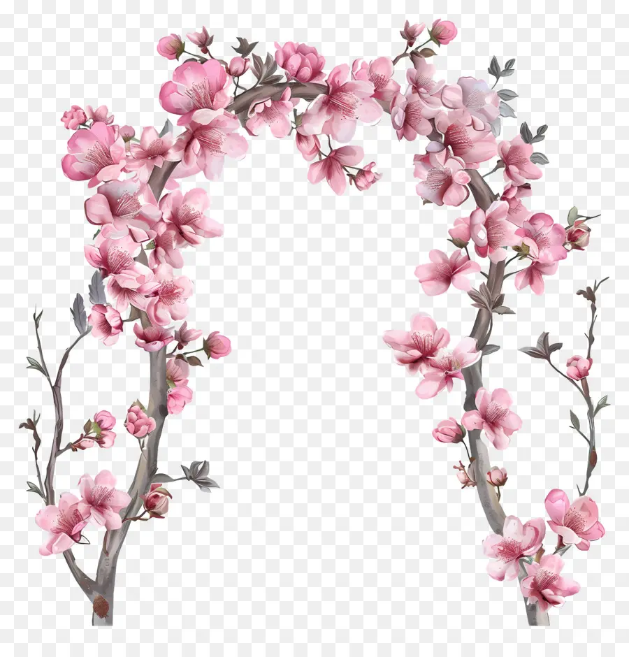 Archway Pink Blossom，Arco De Flores Rosa PNG