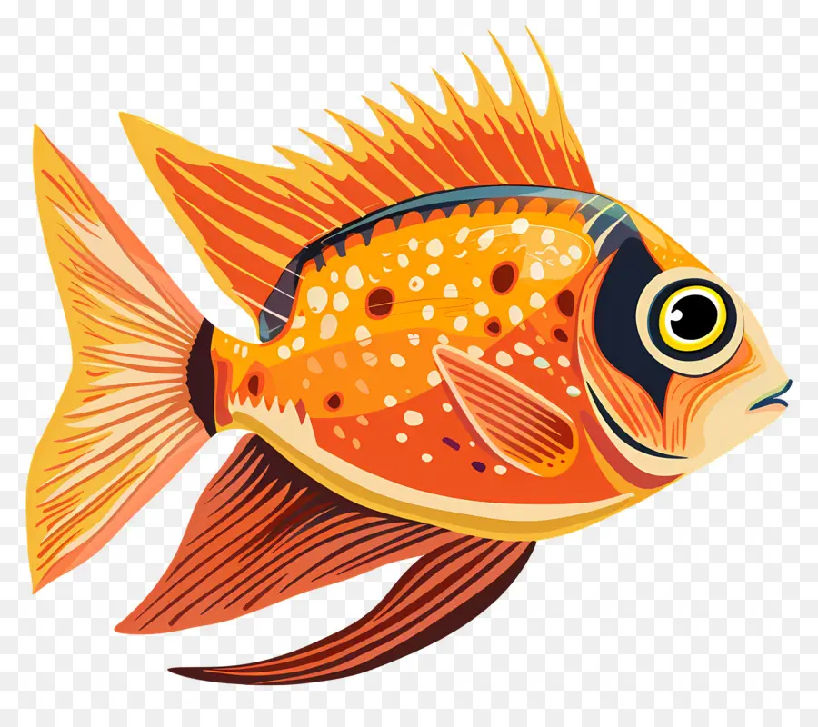 Peces Tropicales，Naranja De Pescado PNG