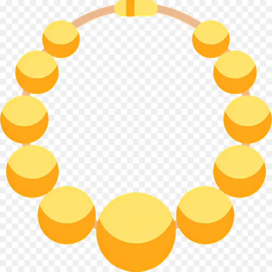 Collar De Perlas，Collar De Cuentas Amarillas PNG