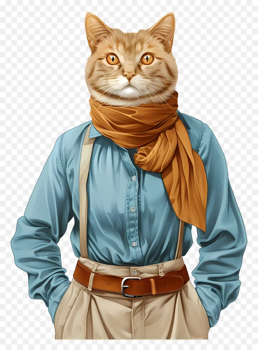 Gato De Dibujos Animados，Gato En Ropa PNG