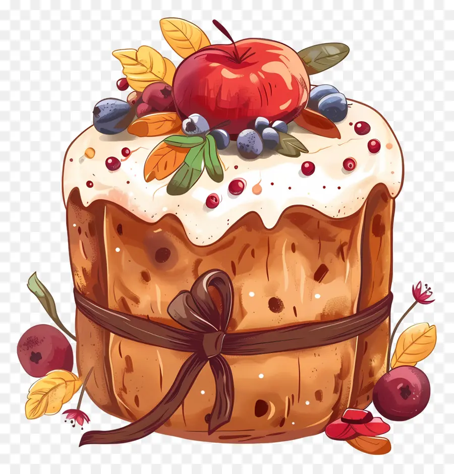 Panettone，Pastel Decorado PNG