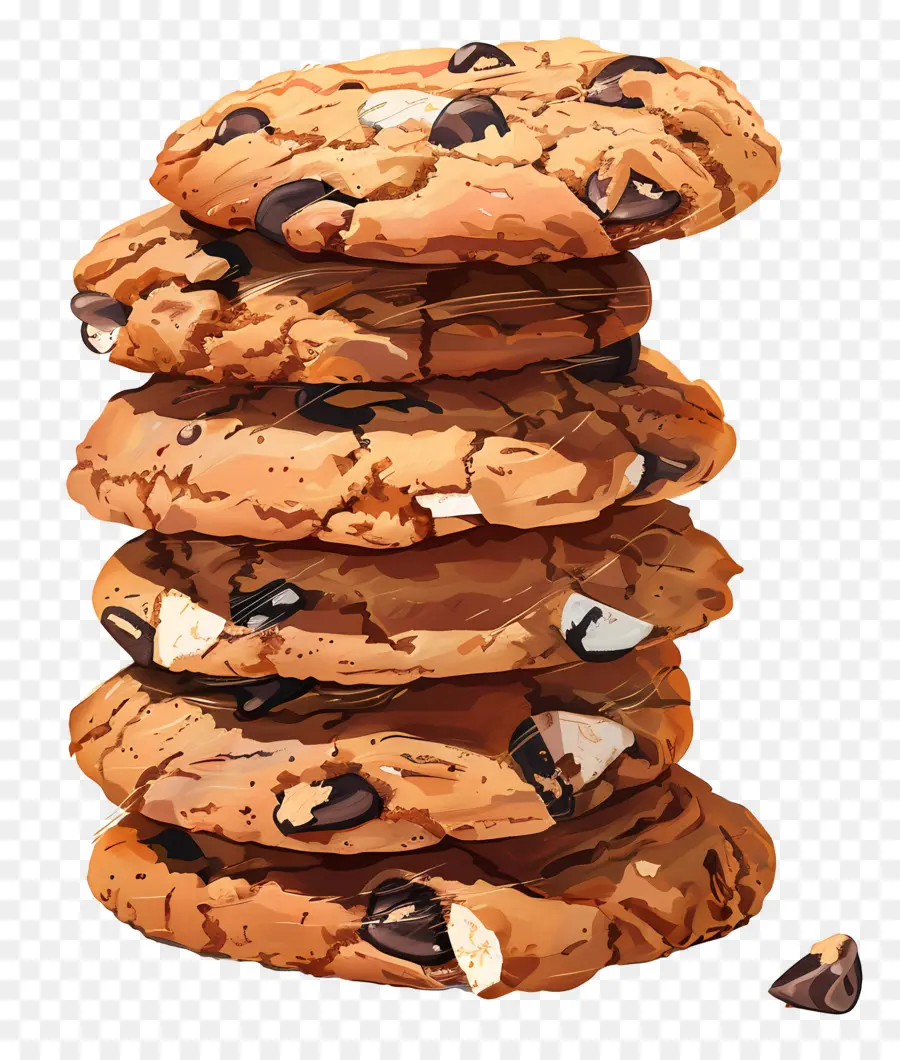 Pila De Galletas，Galletas Con Chispas De Chocolate PNG