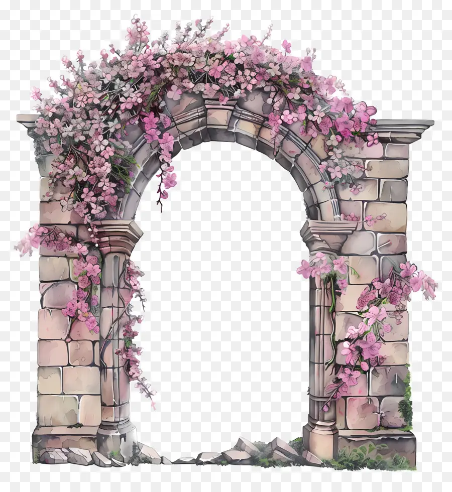 Archway Pink Blossom，Arco De Piedra PNG