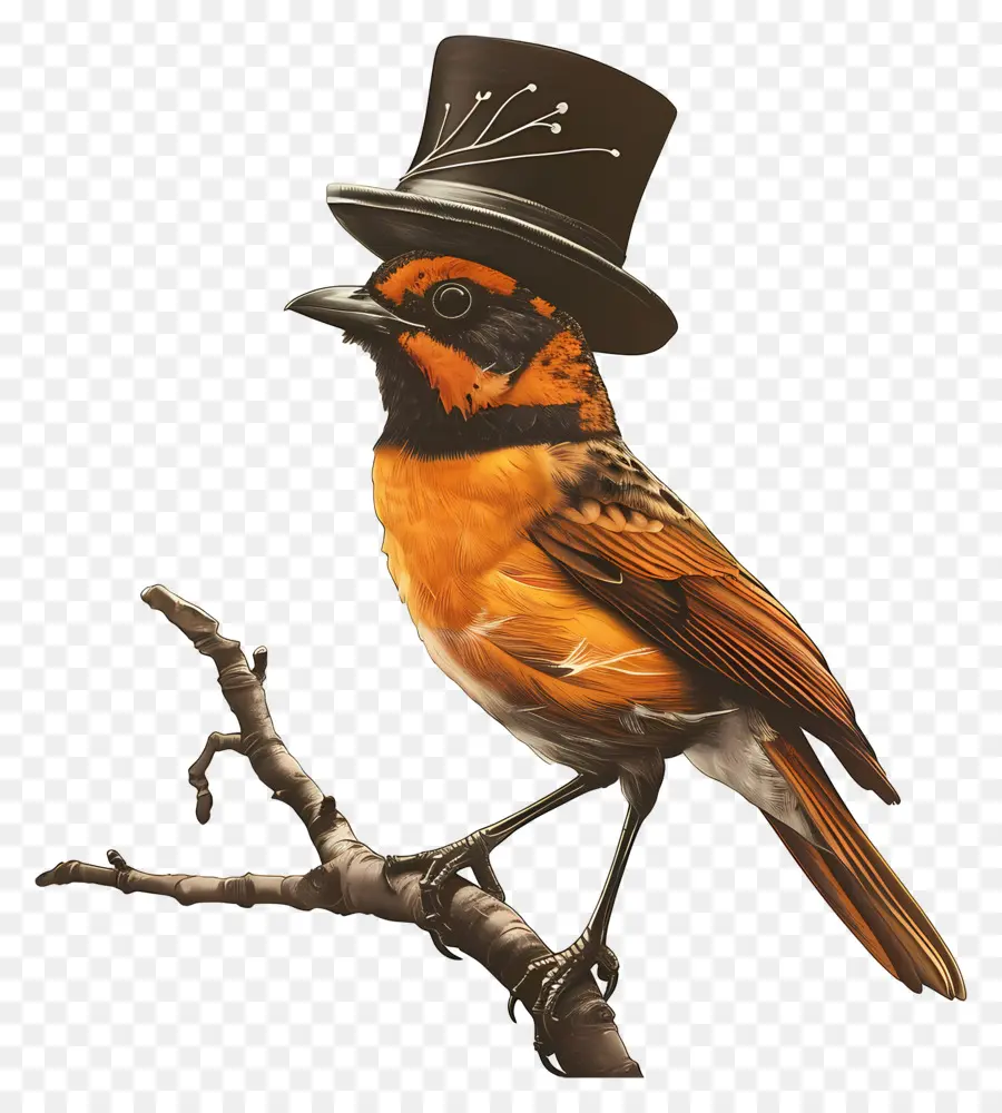 Aves，Pájaro Con Sombrero PNG