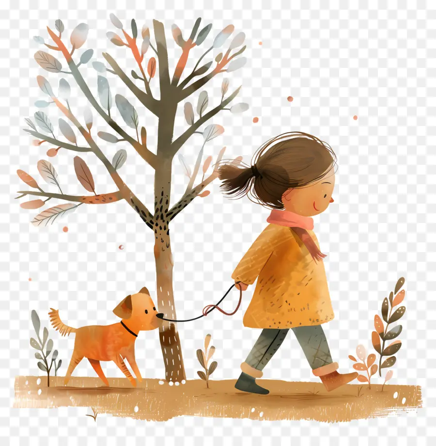 Chica Caminando Con Perro，Girl Dog Para Caminar PNG