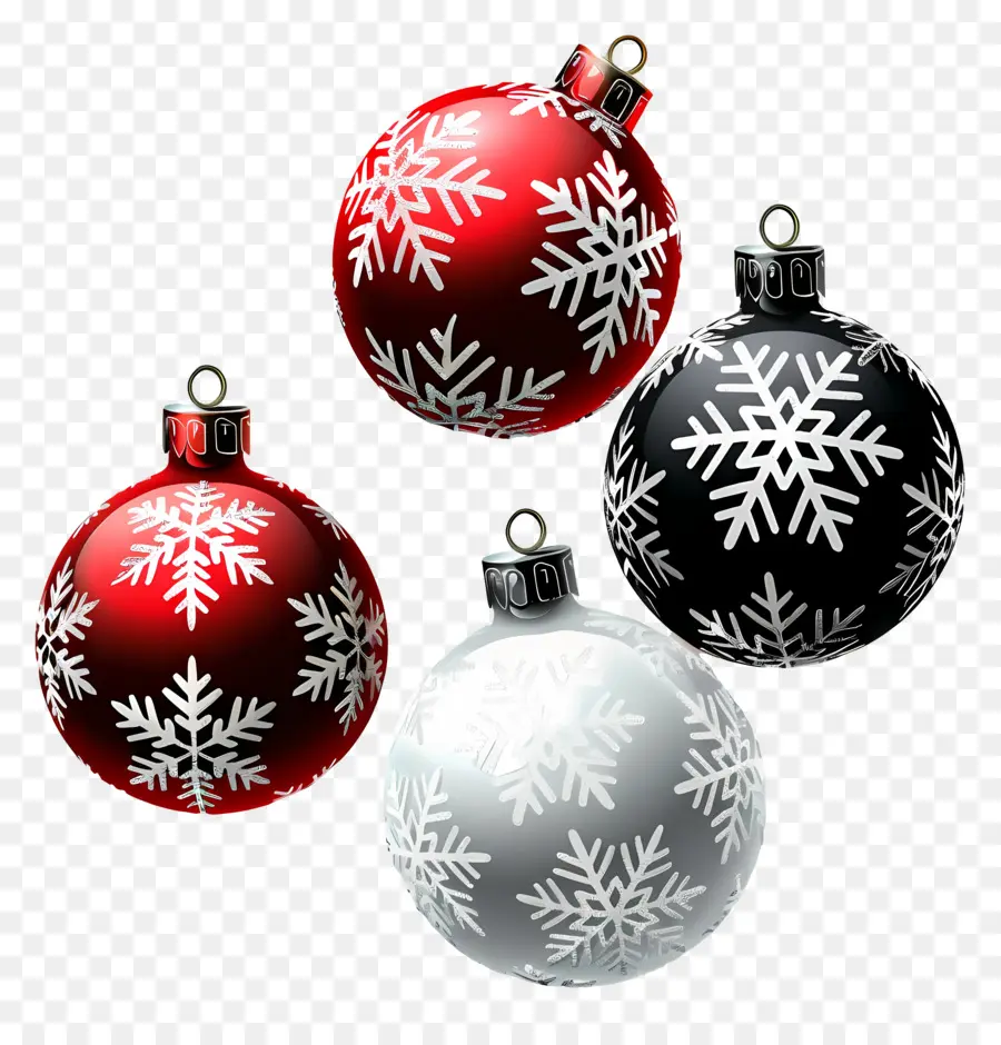 Bolas De Copo De Nieve Navideñas，Adornos Navideños PNG