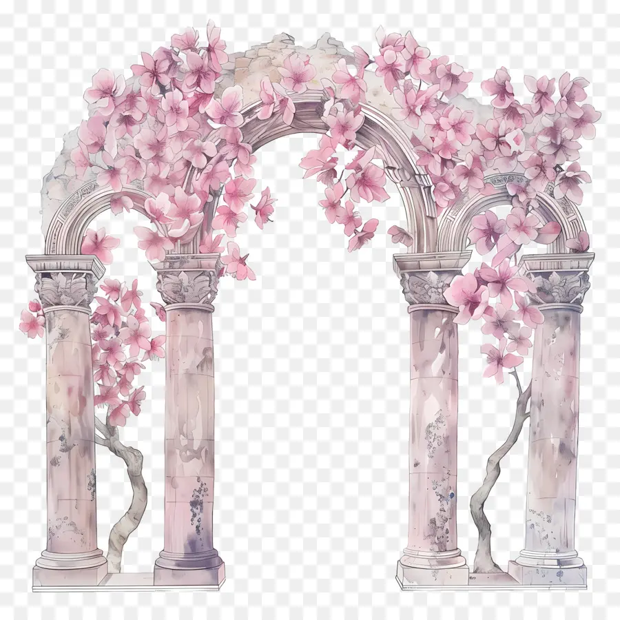 Arco De Flor Rosa，Arco De Flores PNG