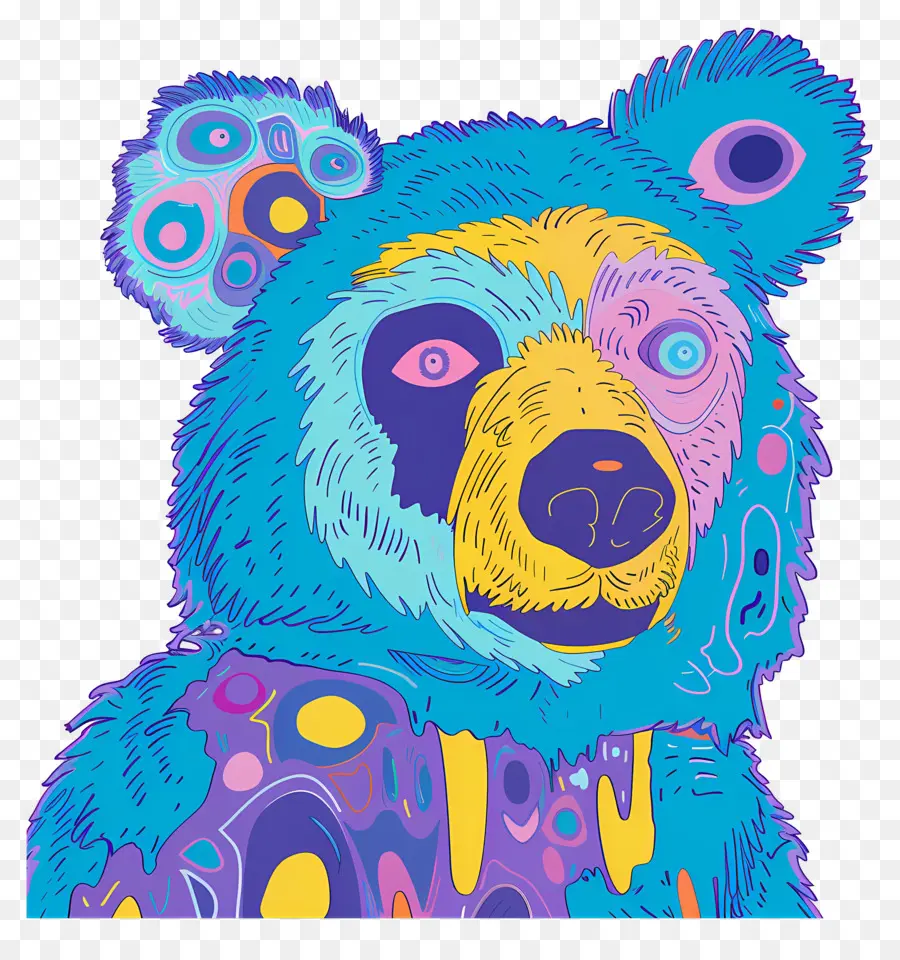 Oso Azul，Oso Colorido PNG