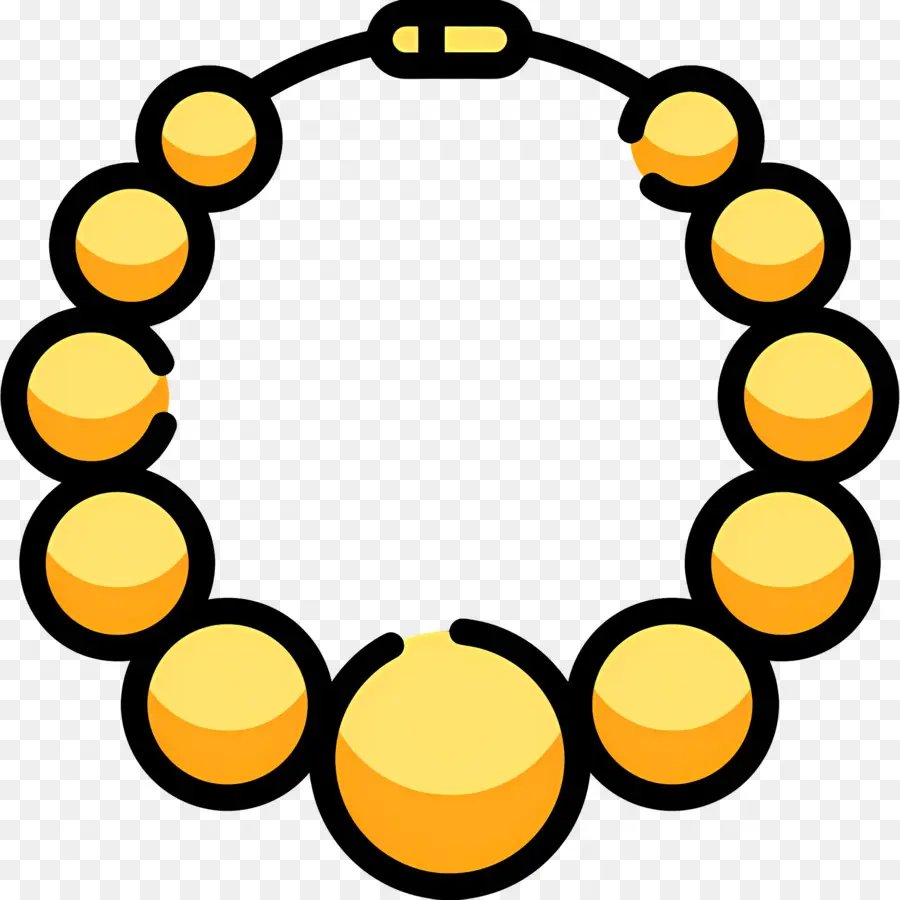 Collar De Perlas，Collar De Cuentas Amarillas PNG