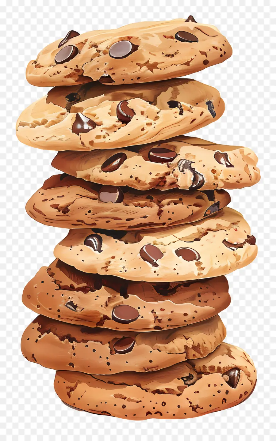 Pila De Galletas，Galletas Con Chispas De Chocolate PNG