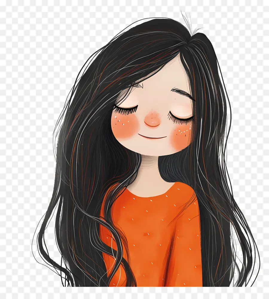 Chica Con Longhair，Chica Con El Pelo Largo PNG