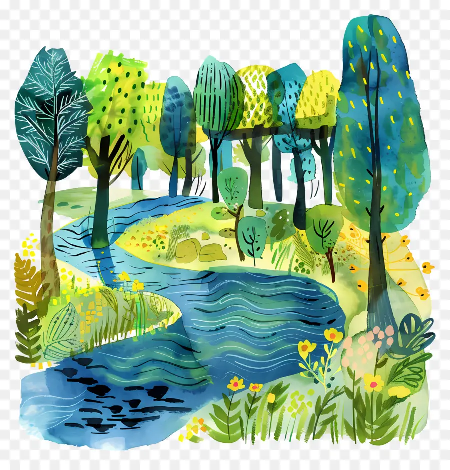 Bosque Fluvial，Bosque Colorido PNG