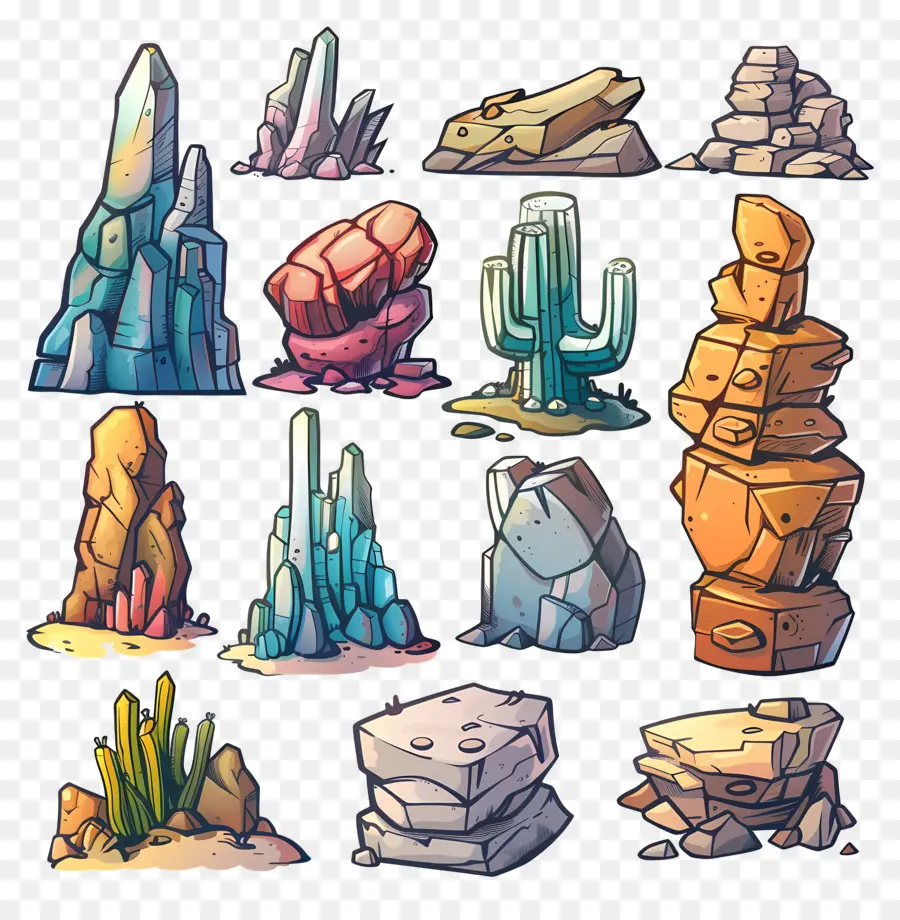 Formaciones Rocosas，Rocas Coloridas PNG