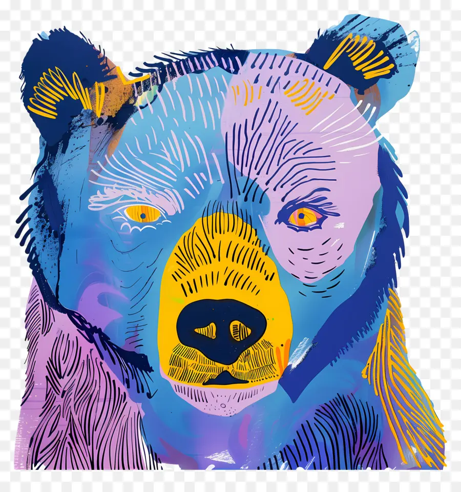 Oso Azul，Oso Colorido PNG