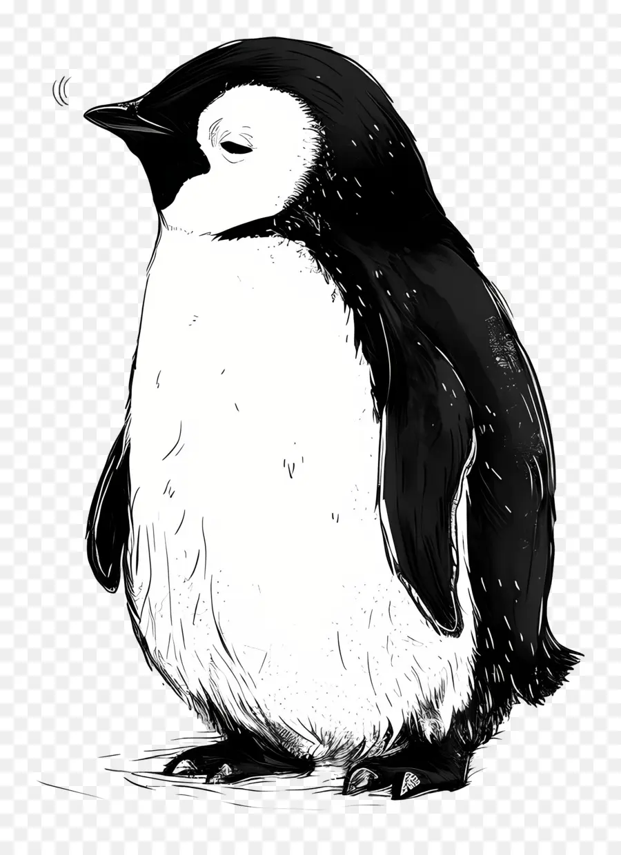 Pingüino，En Blanco Y Negro PNG