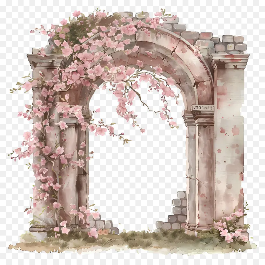 Archway Pink Blossom，Arco Con Flores PNG