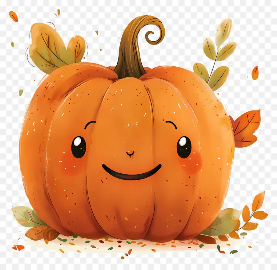 Calabaza Con Hojas，Calabaza Sonriente PNG